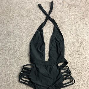 AdoreMe strappy side halter thong one piece